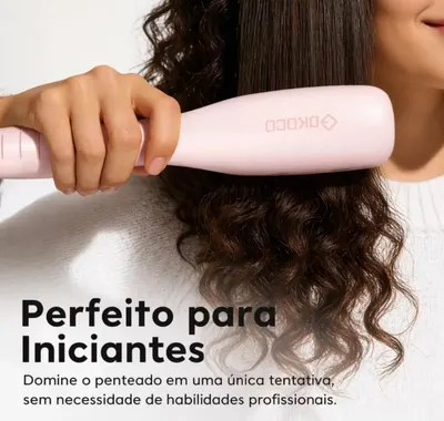 GOKOCO Escova alisadora alisamento instantâneo aquecimento rápido quatro configurações de temperatura íons negativos 3M