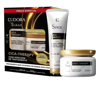 Kit Eudora Siage Cica-Therapy Shampoo 250ml + Máscara 250g.