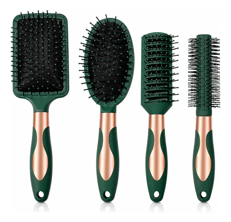 4 Peças Escovas De Cabelo Escova De Cabelo Profissional Verd Verde