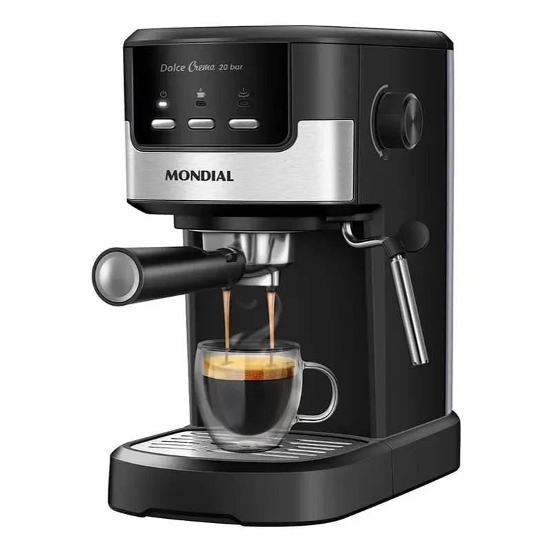 Cafeteira Espresso Mondial Dolce Crema 20 Bar Inox 1200W!
