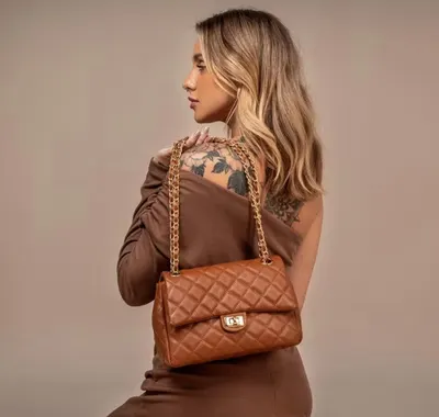 Bolsa Feminina Couro Legítimo Vittal Barbara Design Matelassê