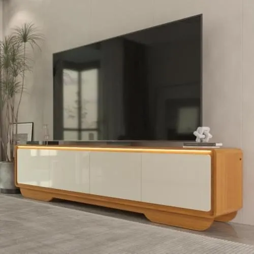 Rack Para TV 75 e 85 Polegadas Com Led Arcus Estilo Orgânico 218 cm