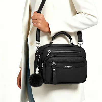 TOMI MITO Bolsa Feminina Compacta com Alça de Mão e Ombro, Múltiplos Compartimentos e