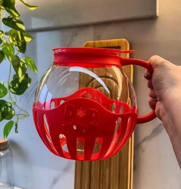Pipoqueira Micro-ondas Vidro Fitness Óleo 2l Pipoca