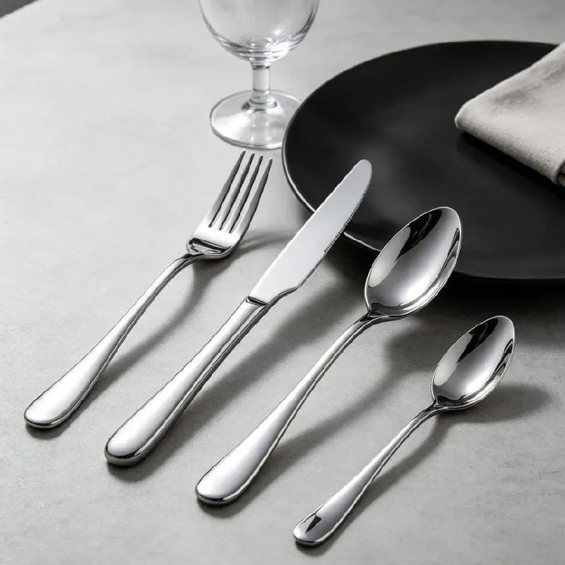 24 Pcs Garfo Faca Colher Prateado