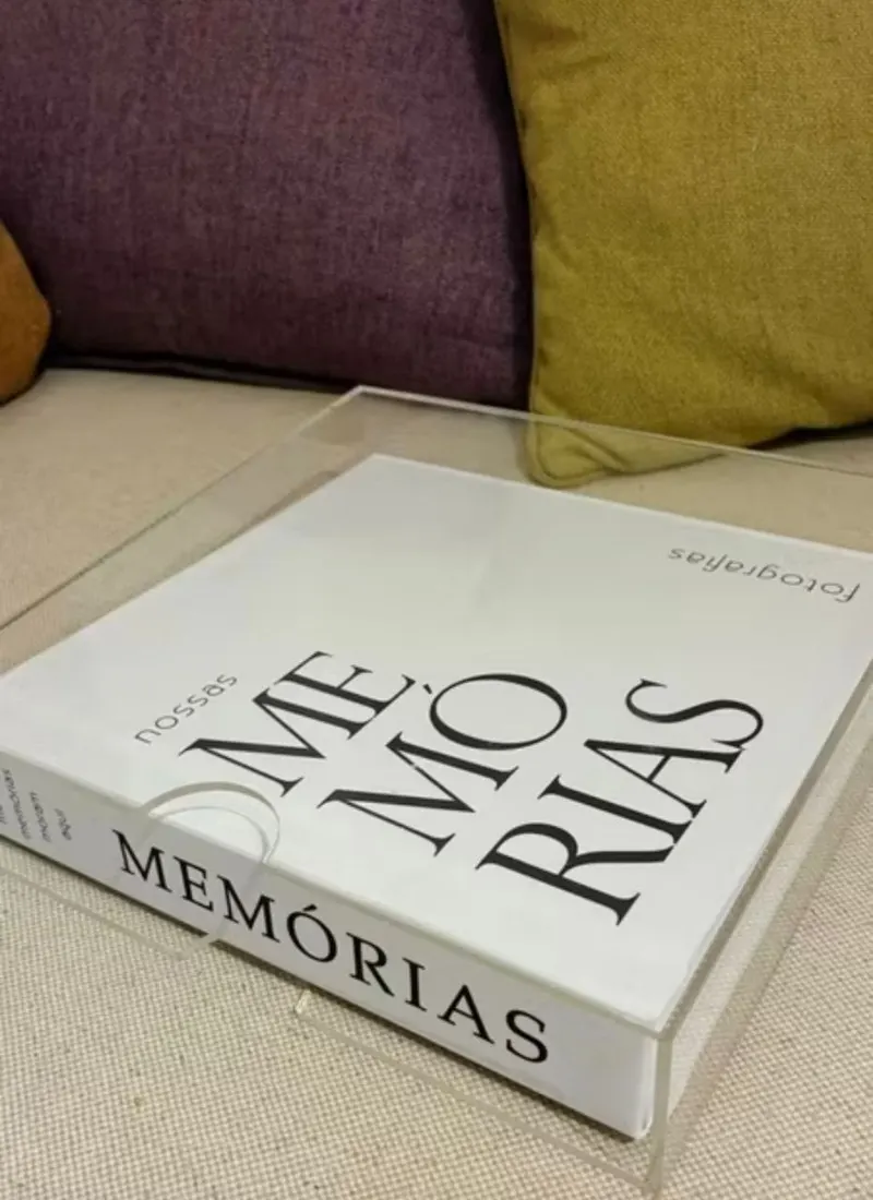 Álbum para Colar Fotos Premium 20x20 | Álbum de Memórias para Aniversário, Bebê, Viagem | Presente Criativo para Casal