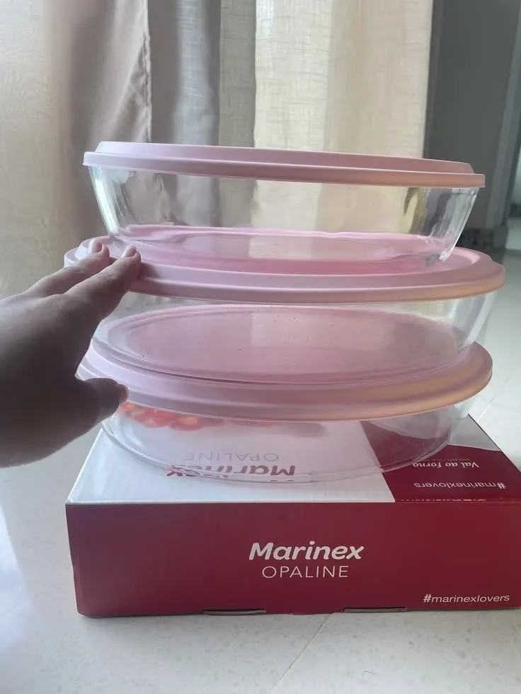 Assadeira Nadir Marinex em Vidro Oval com Tampa 1,6L - Item Sortido