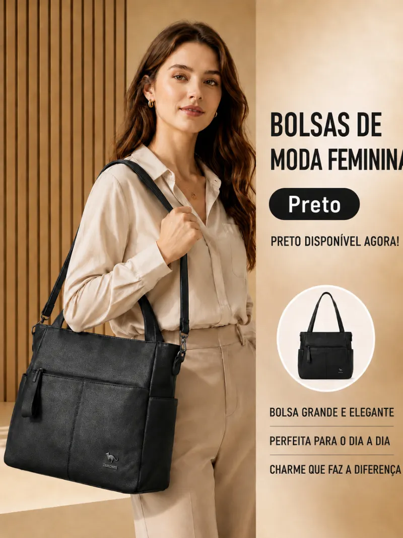 TOMI MITO Bolsa Feminina Grande para Escritório e Rotina com Alça de Ombro Bolso Frontal