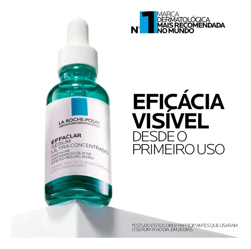 Sérum Ultra Concentrado La Roche Posay Effaclar noite para pele grasa de 30mL 30g 30 màs anos