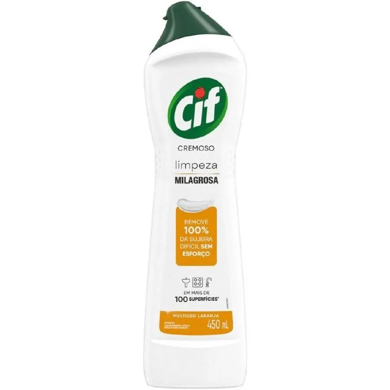 CIF Cremoso Limpeza Milagrosa Laranja 450 ml