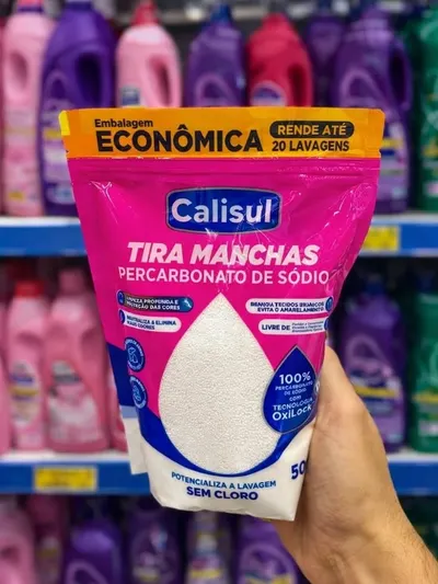 Percarbonato 100% Puro Tira Manchas Roupas Brancas e Coloridas