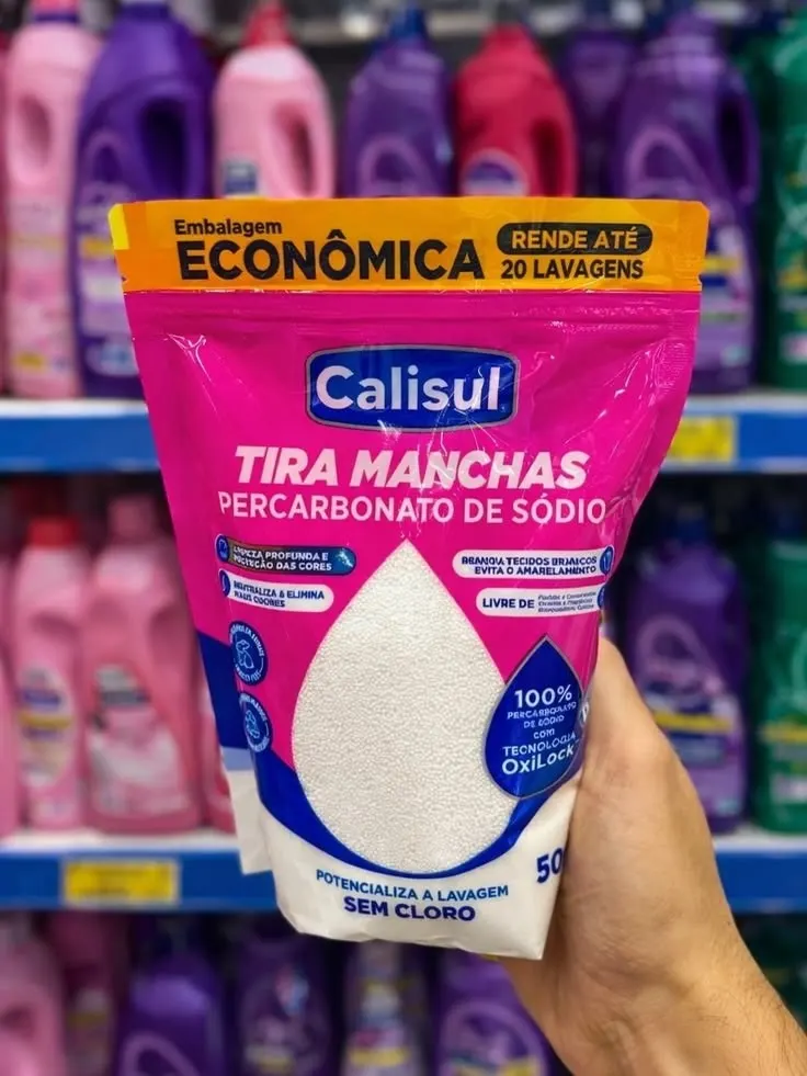 Percarbonato 100% Puro Tira Manchas Roupas Brancas e Coloridas