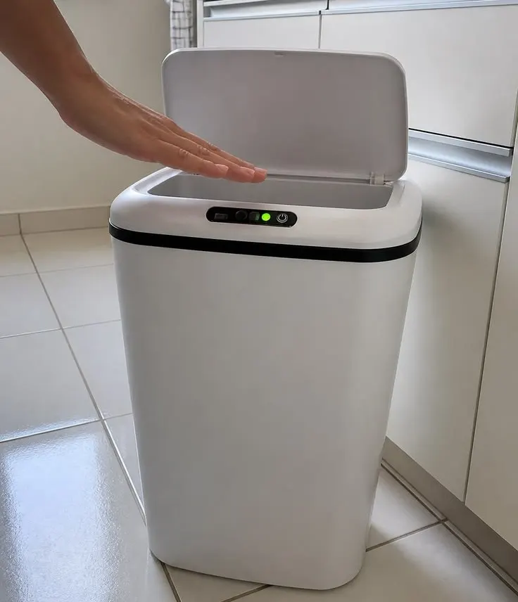 Lixeira com Sensor Automático Abre Fácil em Toque Cesto Lixo Casa 16 Litros