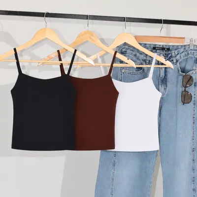 Kit 3 Cropped Feminino Regata Alcinha Suplex Premium Forro Duplo Sem Transparência Casual