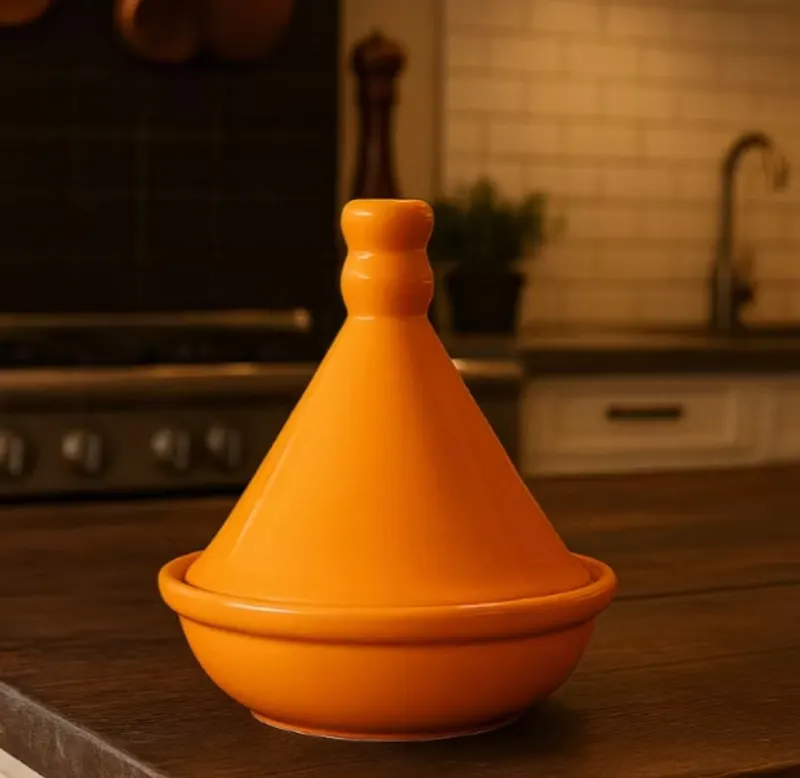 Saleiro Marroquino de Cerâmica Laranja Design Exótico e Funcional Decoração Cozinha
