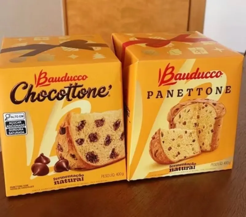 KIT 01 und Panettone Frutas Cristalizadas 400g + 01 und Chocottone 400g Bauducco