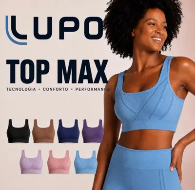 Top Esportivo Lupo Max Seamless Original Academia Fitness Sem Costura Alta Sustentação LSport Feminino