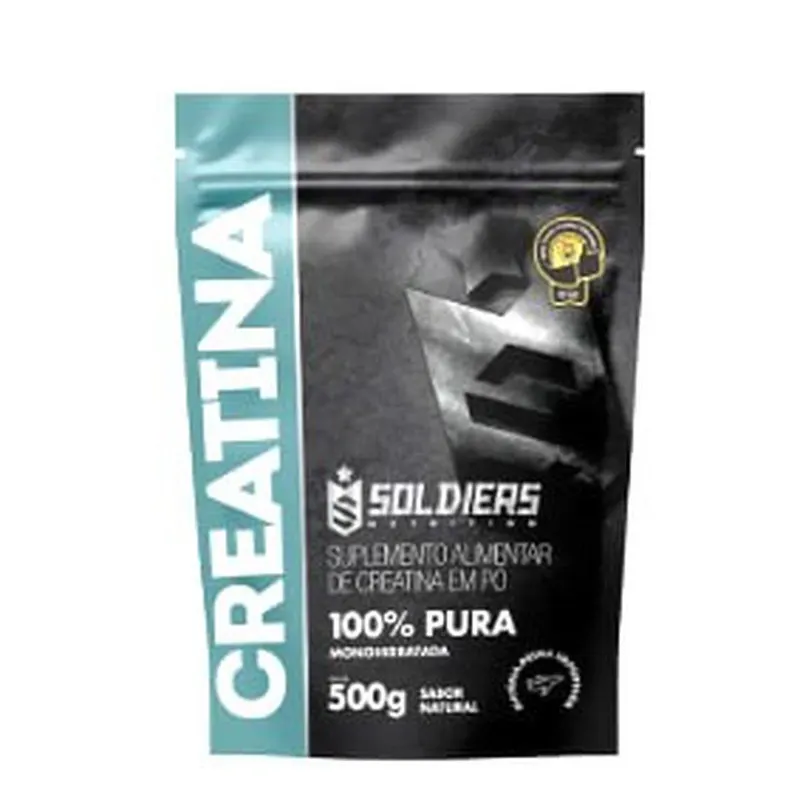 Creatina 500g Monohidratada em pó 100% Pura Soldiers Nutrition