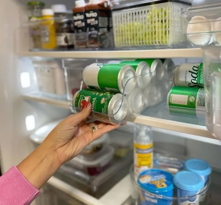 Organizadores De Geladeira Armário Garrafas e Latas