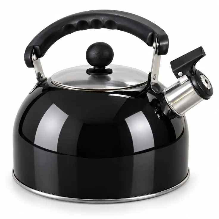 Chaleira Bule De Chá Com Apito Inox Indução Roma 2 Litros Fervedor Cozinha Moderna Premium
