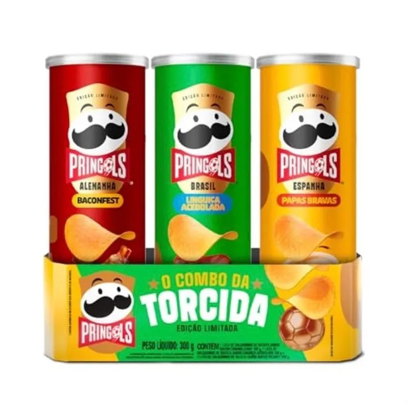 Salgadinho Batata Frita Pringles Tripack Especial Festa do Futebol