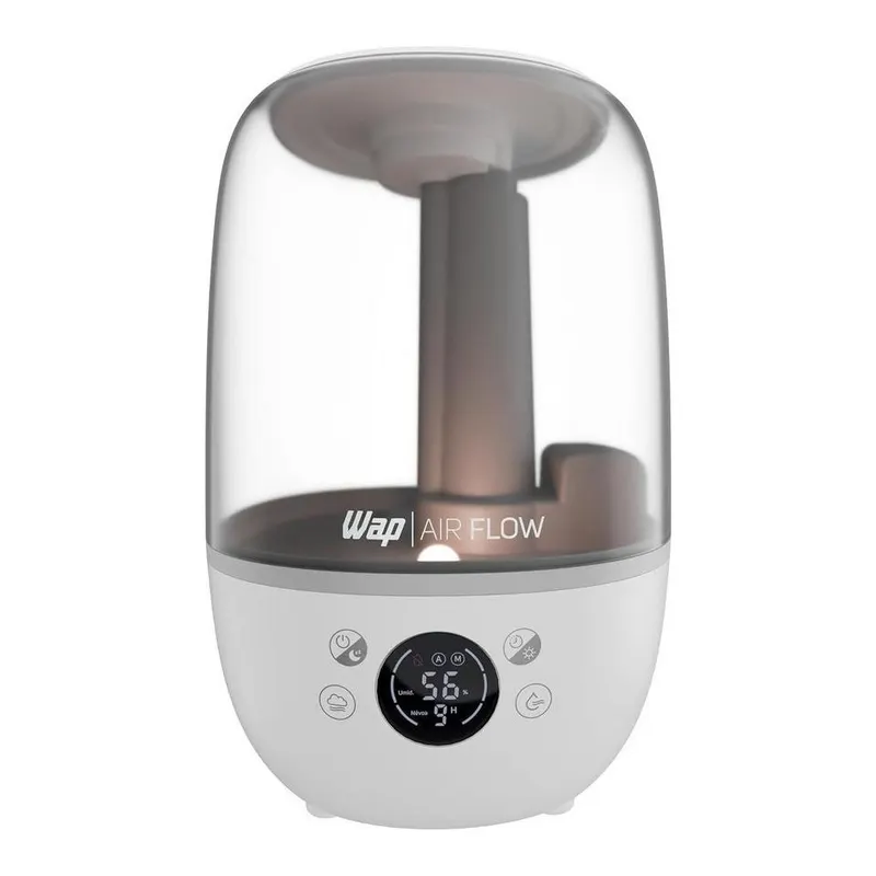 WAP Umidificador de Ar WAP AIR FLOW DIGITAL 3 em 1 Silencioso 23h de Autonomia 3 Níveis de Névoa Reservatório Para Essência