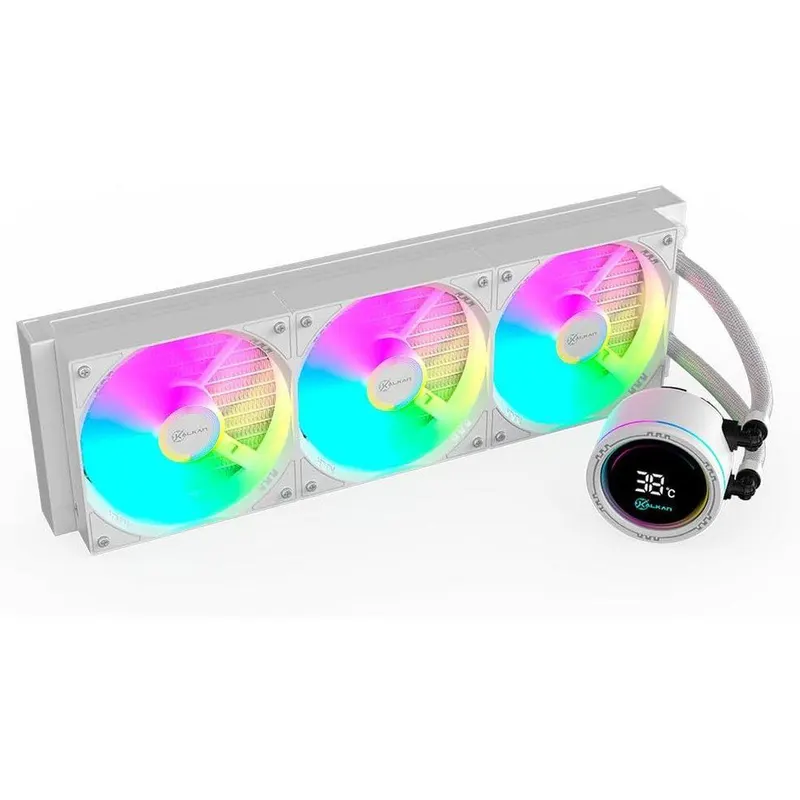 Water Cooler Gamer Kalkan Alpha 360 ARGB com Display Branco KLK00049