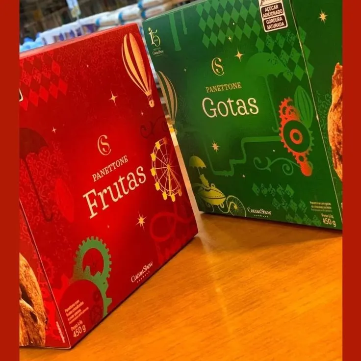 Panettones Cacau Show Natal 2026 Original / Chocolate / Gotas / Frutas