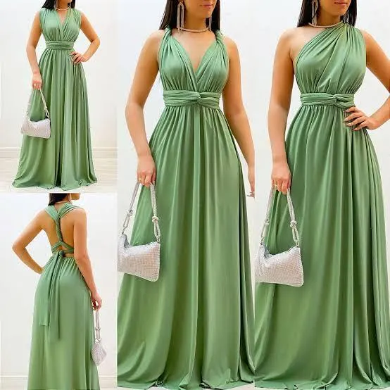 Vestido para casamento convidada civil Feminino Longo Elegante de Festa Formatura