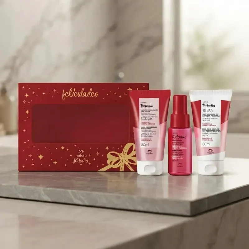 Natura Tododia Framboesa Pimenta Vermelha Kit com 3 unidades / Caixa