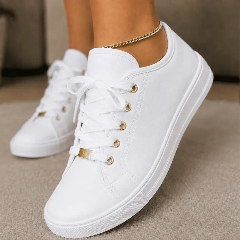 Tenis feminino Casual Sapatenis Branco Leve Confortável Dia a Dia